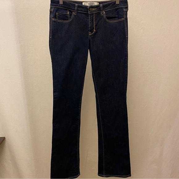 Abercrombie 4 (27) A&F Boot Cut Jeans Sexy Low Rise Dark Indigo Womens Stretch - Picture 15 of 16